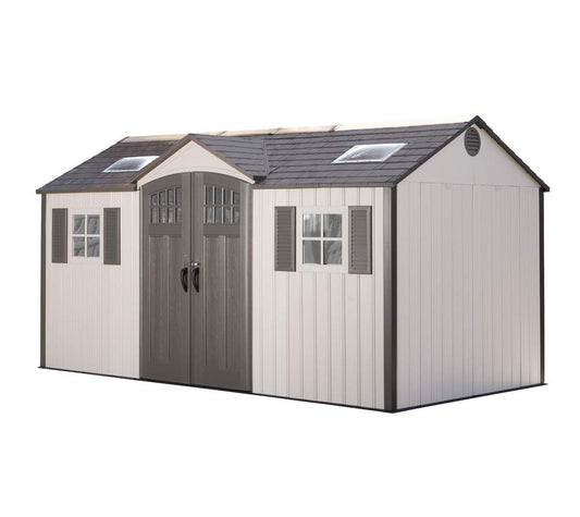 Lifetime 60138 Outdoor Storage Shed, Desert Sand, 15 x 8 Feet