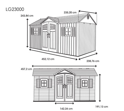 Lifetime 60138 Outdoor Storage Shed, Desert Sand, 15 x 8 Feet