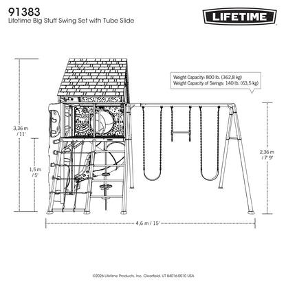 Lifetime Big Stuff Tube Slide Swing Set Playset