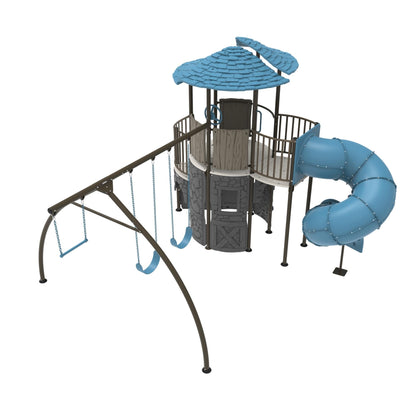 Lifetime Adventure Castle Swing Set Playset with Tube Slide