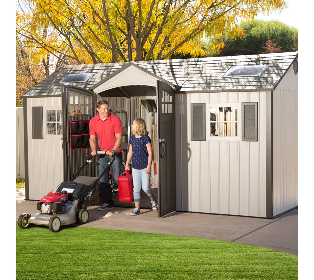 Lifetime 60138 Outdoor Storage Shed, Desert Sand, 15 x 8 Feet