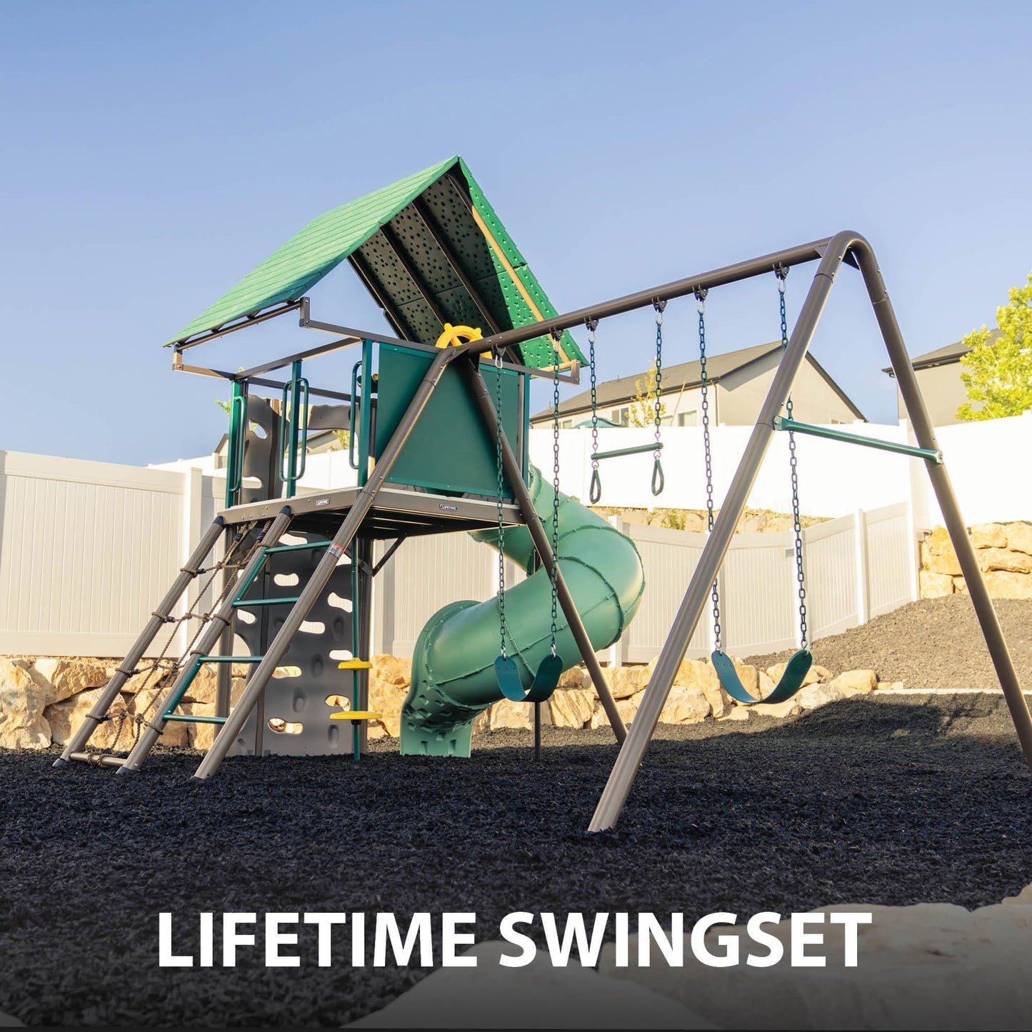 Lifetime Big Stuff Tube Slide Swing Set Playset