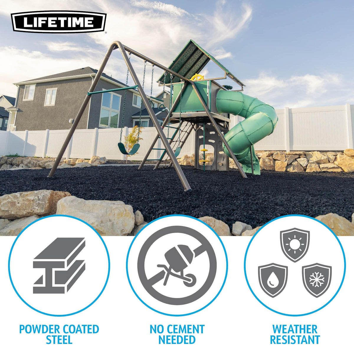 Lifetime Big Stuff Tube Slide Swing Set Playset