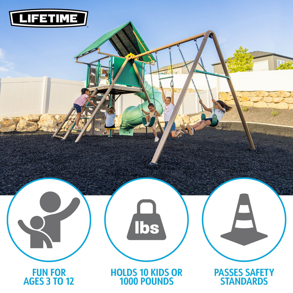 Lifetime Big Stuff Tube Slide Swing Set Playset