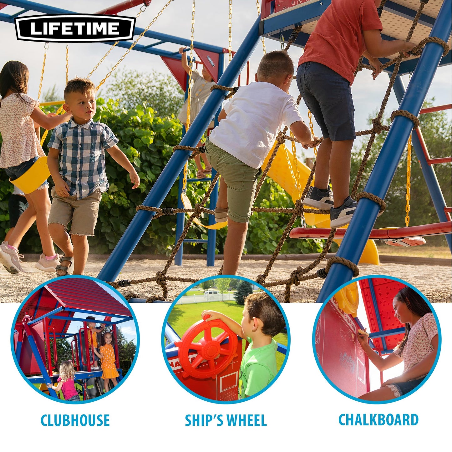 Lifetime Big Stuff Deluxe Swing Set Playset, Primary