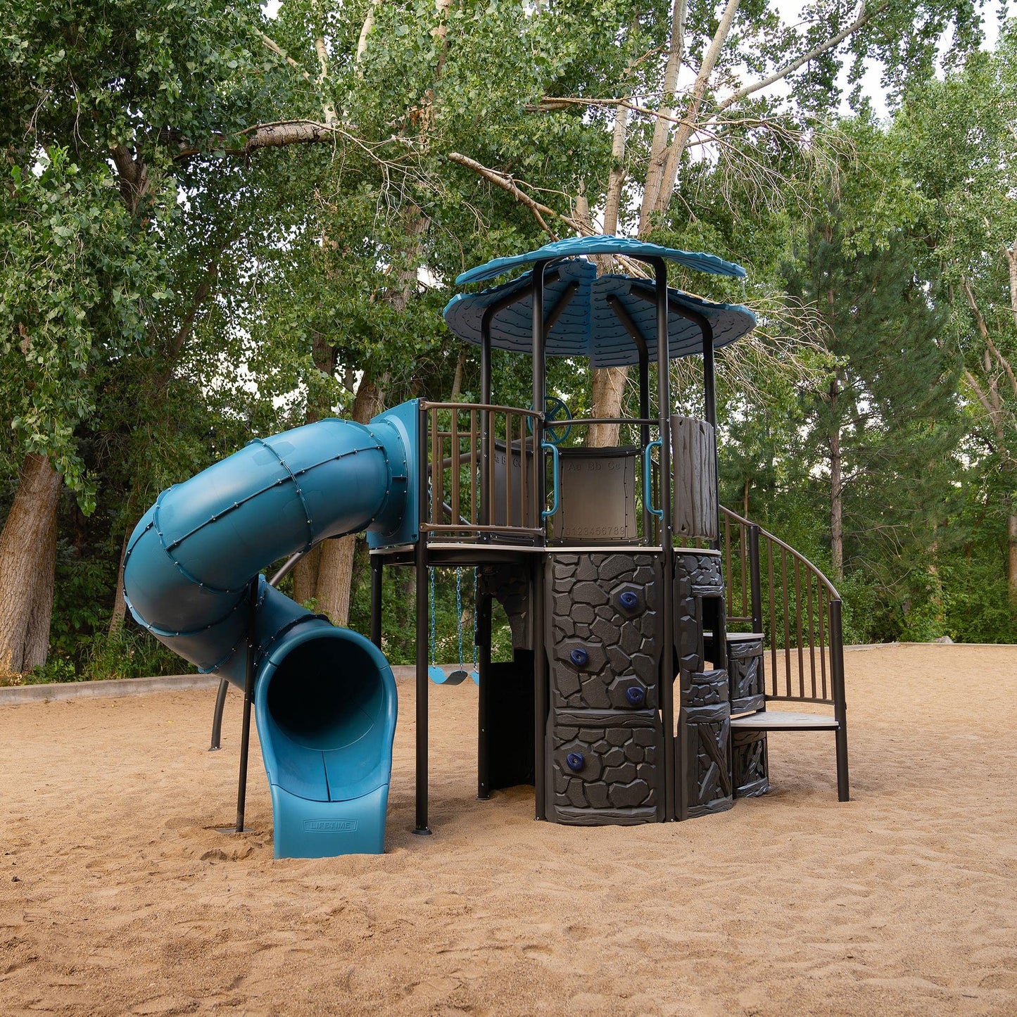Lifetime Adventure Castle Swing Set Playset with Tube Slide